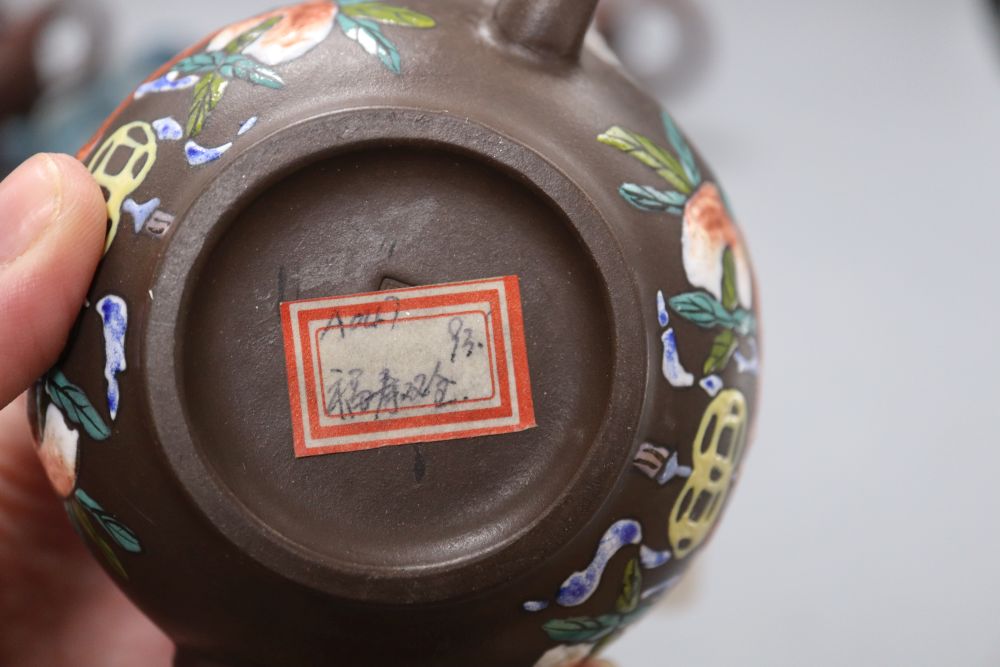 Five Chinese Yixing teapots